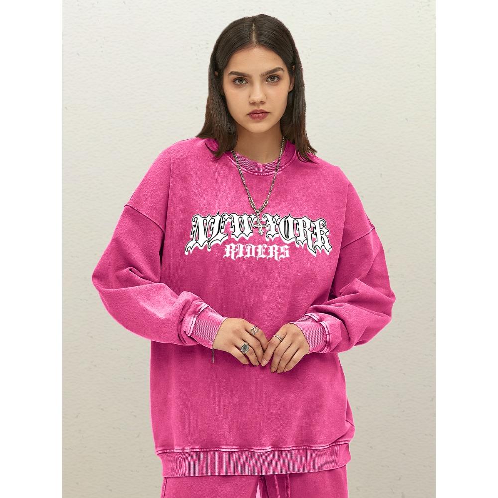 

Нью-Йоркские Райдеры Арт Дизайн Буквы Женские Свитшоты из Хлопка, Удобные Пуловеры Свободная Женская Одежда 3XL