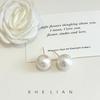Gold Plated Mint Mambo Cotton Pearl Stud Earrings Ins Versatile Earrings Light Luxury Premium Silver Needle Earrings