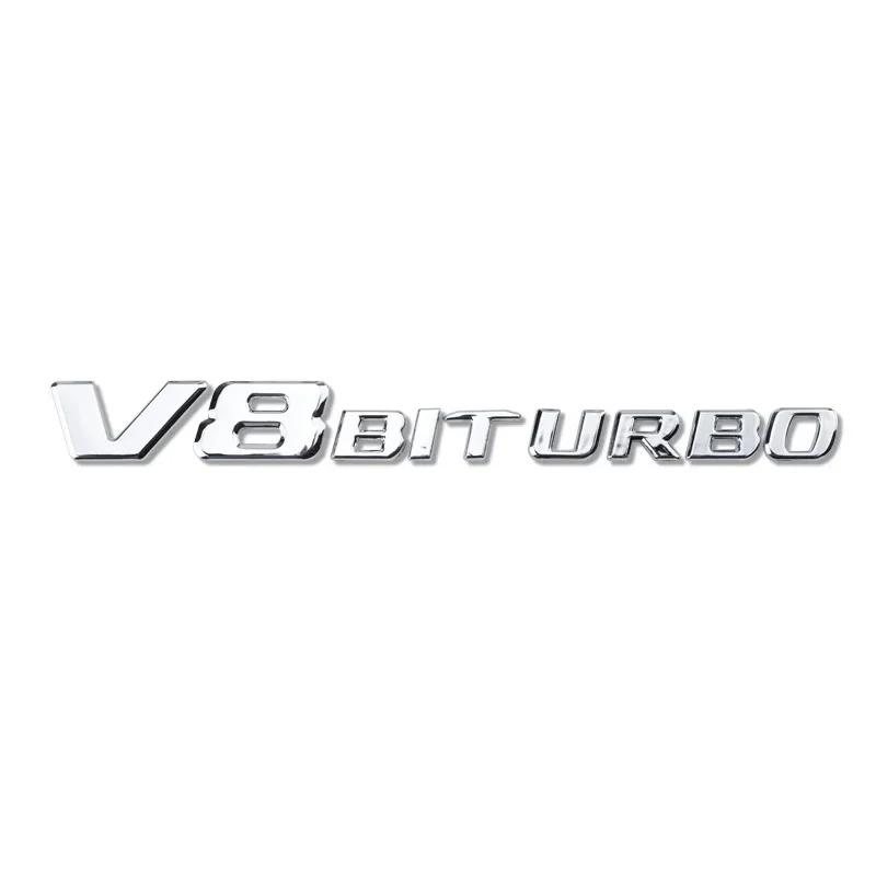 V8 BITURBO Letter 3D ABS Car Sticker for Mercedes Benz Twin Turbo Logo Fender Modification Label Decorative Decal AccessoriesRR1