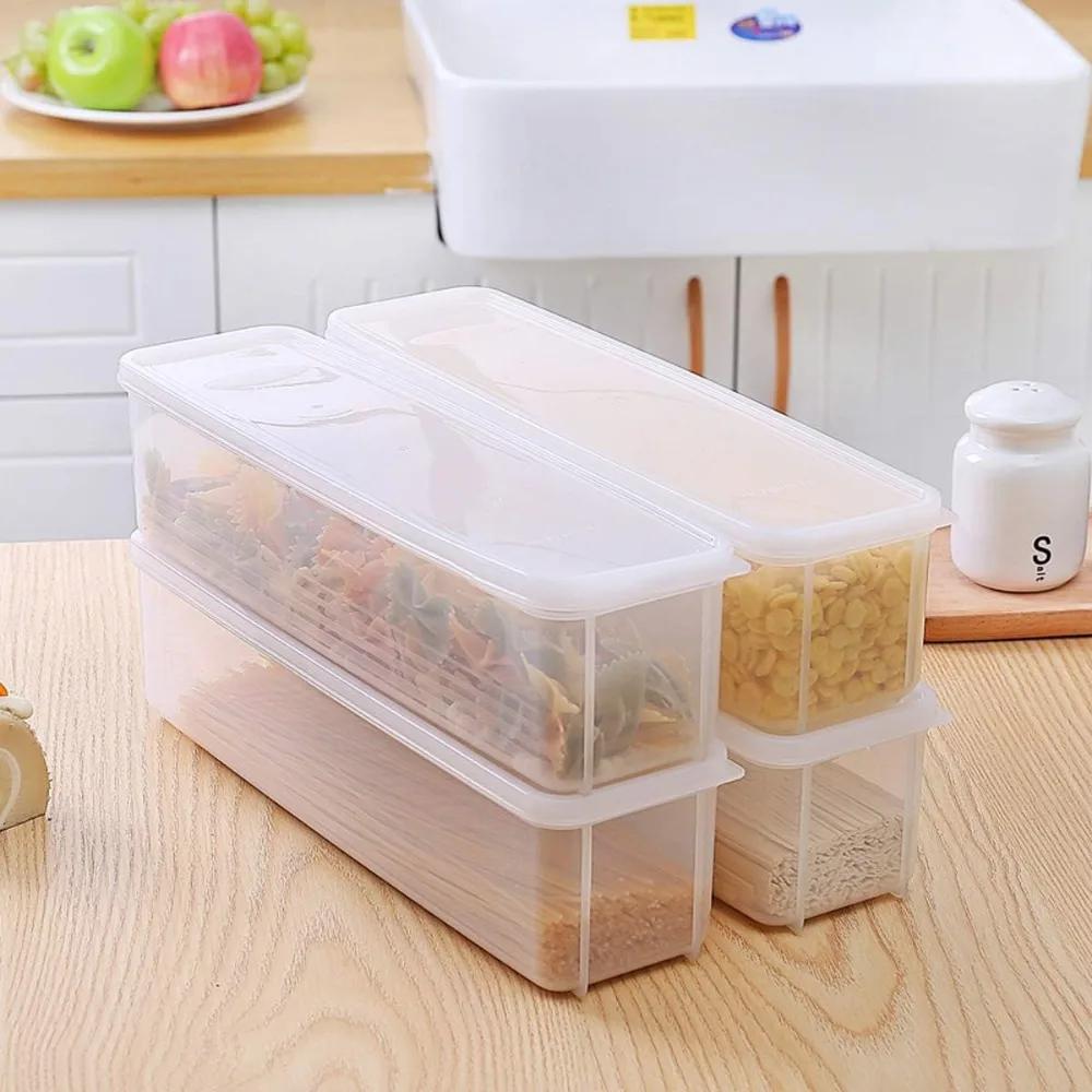 4 Pcs  Airtight Food Storage Containers Transparent Pasta Keepers With Lids For Kitchen Organization and Food Freshness Packing