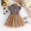 Summer Plaid Fashion Patchwork Flutter Sleeve Dress for Girls