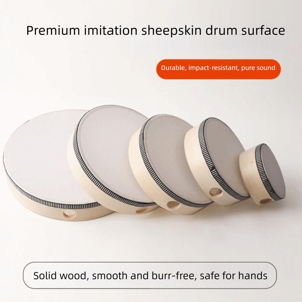 Handheld Percussion Toy Wood Frame Musical Instrument Toy Tambourine Children Drum Create