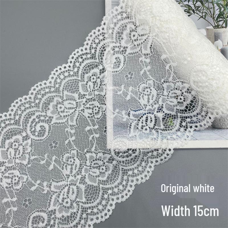 15cm Colorful Soft Elastic Lace Trim for Lingerie and Skirt Hem