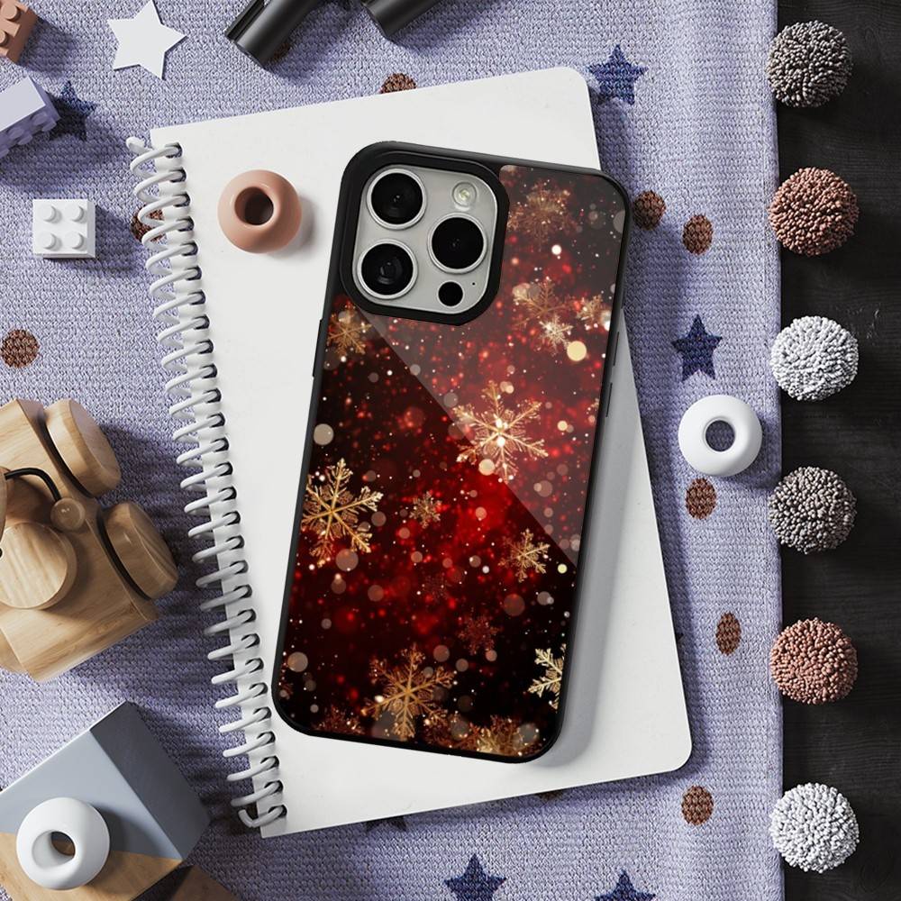 Snowflakes Art Christmas For iPhone 12,14,11,15,13,16,17,For Magsafe,Plus,Mini, Pro,Max,Magnetic Wireless Charging Case