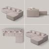 Modular Corner Sleeper Sofa, 277 cm L-Shaped Cloud Sofa in Corduroy, Comfort Foam, No Assembly, Deep Seat, Convertible Sofa for Living Room, Beige