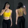 European and American Spaghetti Strap Yoga Vest Fixed Cup Sexy Cross Beauty Back Sports Bra Iron Back Training Fitness Underwear