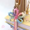 Explosive exquisite handmade woven flower tassel bag pendant with rustic style and creative car keychain pendant