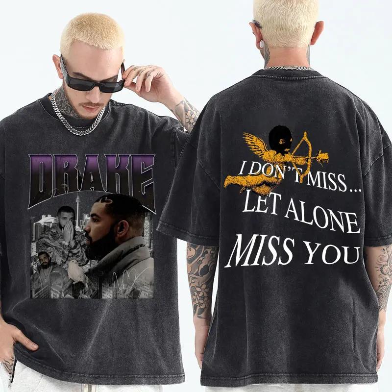 Rapper Drake Album Honestly Nevermind Graphic T Shirts Mens Womens Trend Hip Hop Loose Tshirt Fashion Vintage Washed Tshirts S