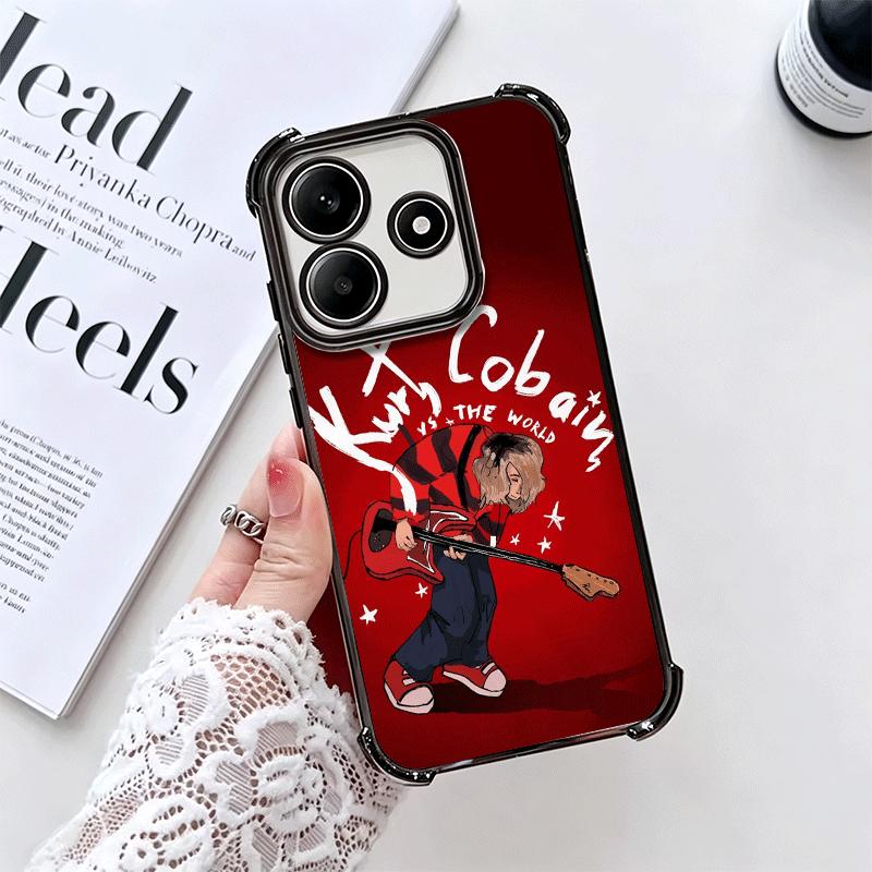 Retro Singer Kurt Cobain Soft Phone Case For Xiaomi Redmi Note 14 15 Pro Plus 13 12 11S 11T 5G 10 9S 9 Plating Anti-Fall Fundas