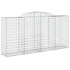 Vidaxl Kosze Gabionowe, 9 Szt, 300X50X140/160 Cm, Galwanizowane Żelazo