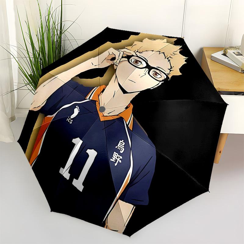 Volleyball, Anime- Automatic Opening and Closing, 8-rib Structure Portable Umbrella, Suitable for Men and Women in All Seasons - Perfect Gif