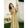 Elegant French Style V-Neck Floral Long Dress