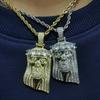Hip Hop Iced Out Schmuck Cuban Link Diamant Jesus Krone Zirkon Cartoon Individuelles Halsband Damen Herren Schmuck