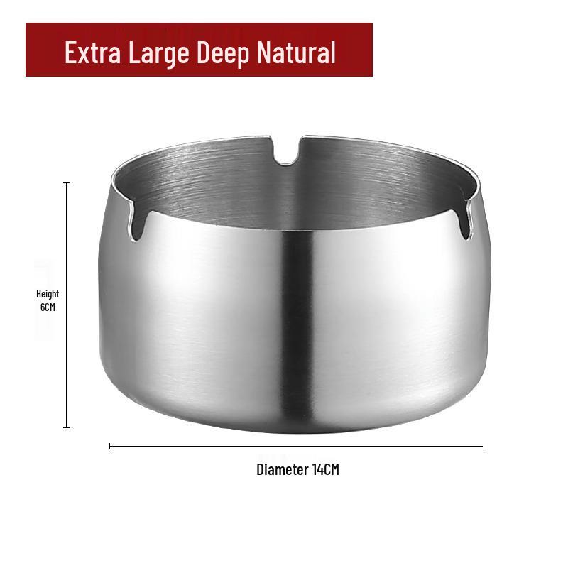 Customized Windproof Stainless Steel Ashtray with Engraved Silk Flower for Bars, Cafes, and Living Rooms
