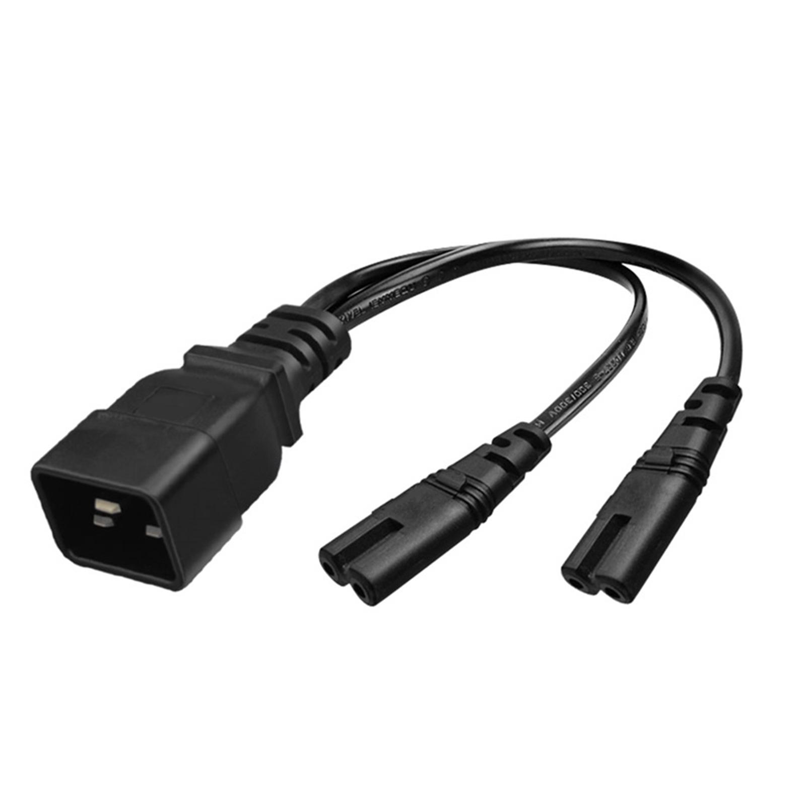 

IEC320 C20 to C7+C7 Power Cord 16A C20 Male to Double Figure 8 IEC320 C7 Female Connectors Adapter Cable