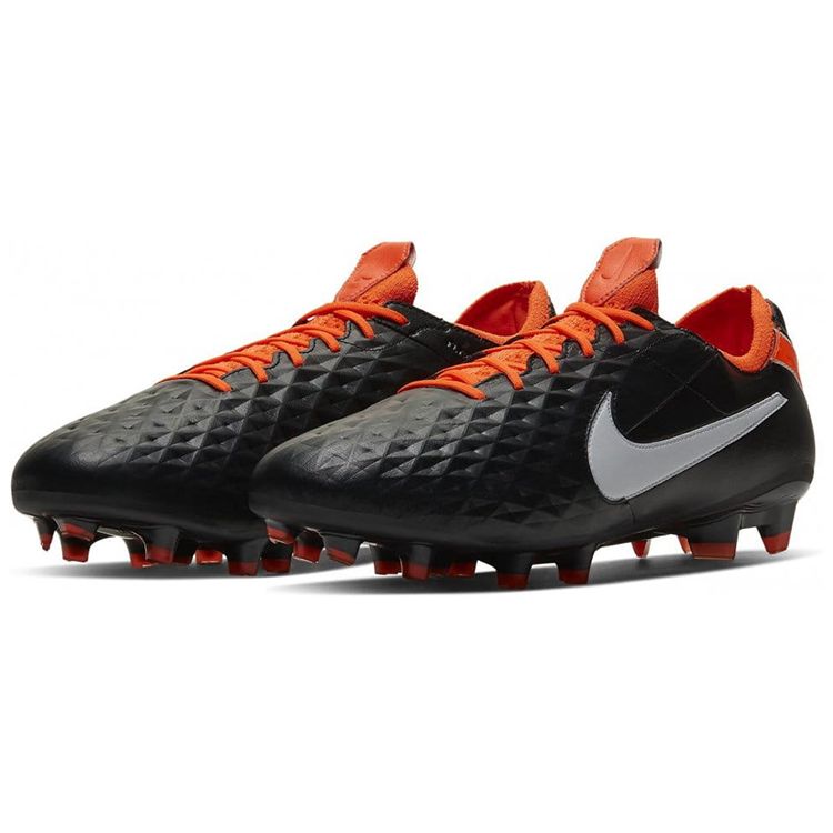 Nike Tiempo Legend 8 Elite FG Nero Arancione Totale Scarpe da Ginnastica da Uomo Bianco CI7587-018