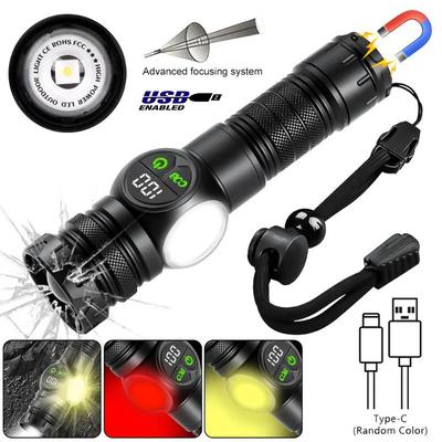 LED+COB Superhelle Taschenlampe Outdoor Wiederaufladbare Zoom-Laterne Notfall Hohe Starke Leistung LED-Taschenlampen Für Camping Wandern