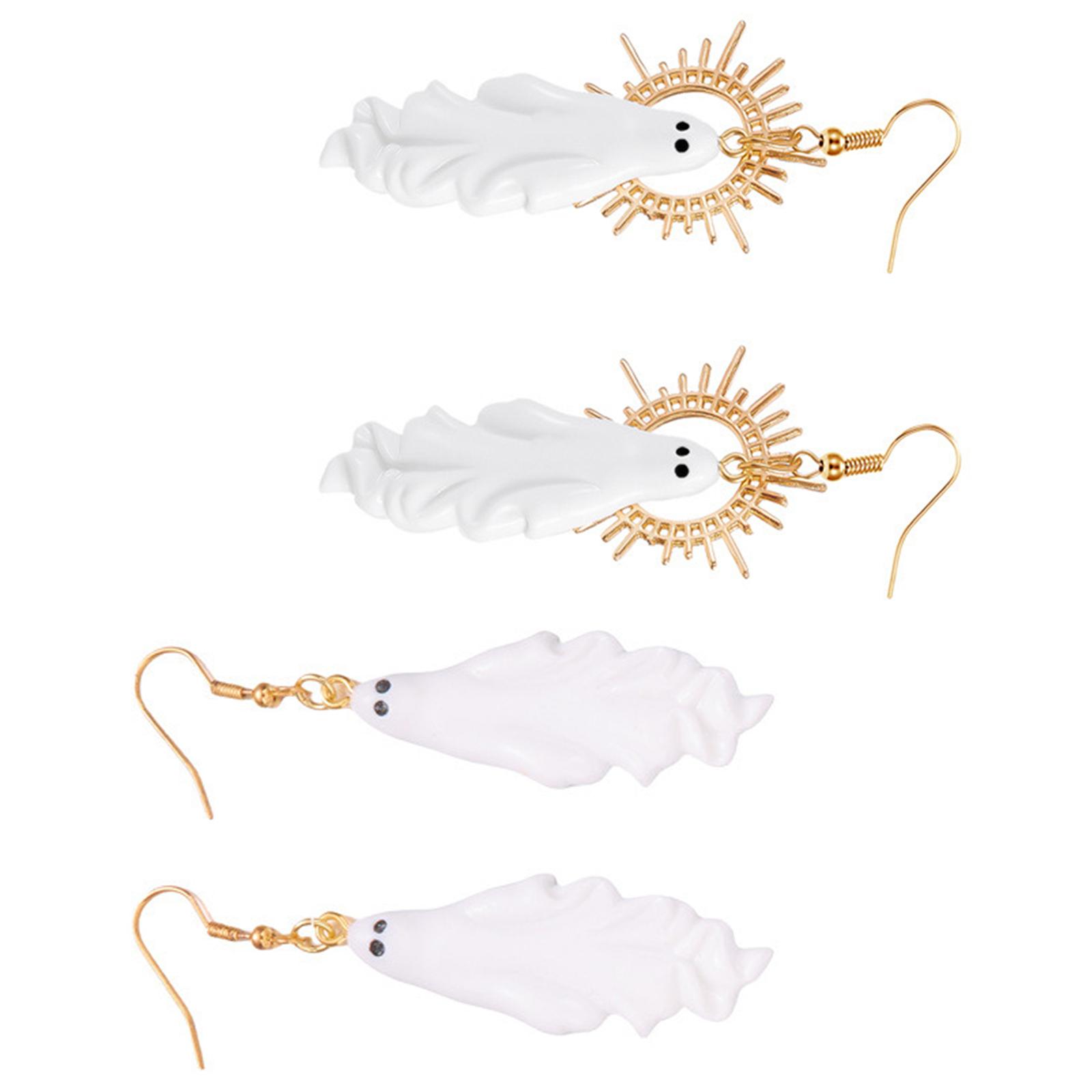 

2 Pairs Adorable Halloween Earrings Specter Theme Drop Earrings with Alloy Design for Festival Holiday Accessories 1