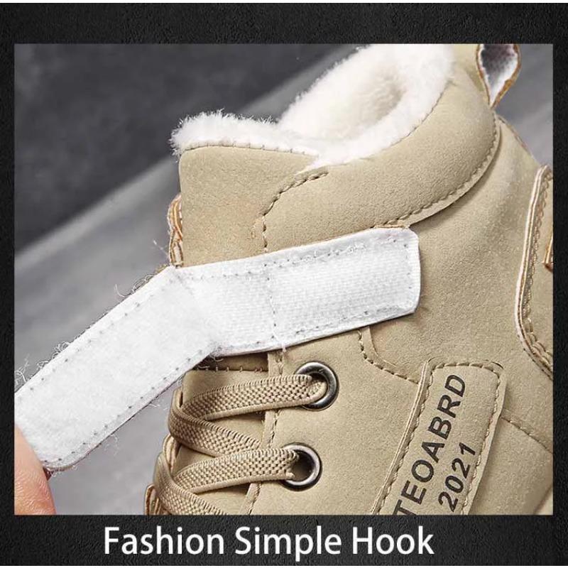 Vinter barnestøvler Gutter Pluss Cashmere Thicken Varme snøstøvler Jenter Sklisikre utendørsstøvler Studentsko Tursko