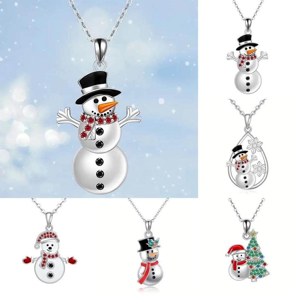 Shaped Cute Doll Christmas Necklace With Rhinestone Alloy Chain For Holiday Wear