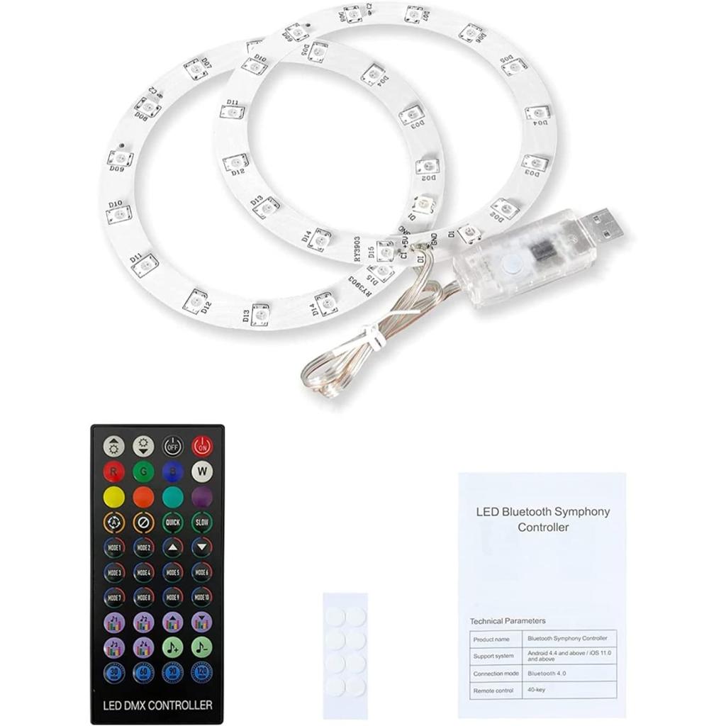 RGB LED světelná lišta, 8 barev, 400 efektů, synchronizace s hudbou, světla měnící barvu, DIY dekorační příslušenství, prstencové světelné pásky pro PS5, ovládání pomocí aplikace/IR dálkového ovladače