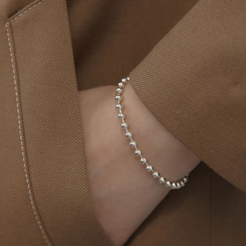 

TATIANA (925 Silver) Tag Ball Chain Bracelet BR2192 SILVER