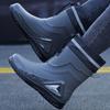 Modische mittelhohe wasserdichte Regenstiefel Gummischuhe Frühling und Herbst Angelstiefel Unisex Warme Baumwolle Rutschfeste Regenstiefel