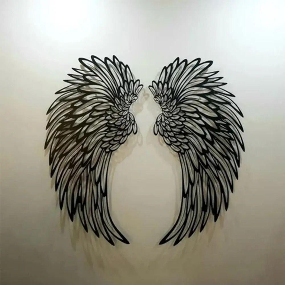 1 Pair Angel Wings Wall Art Decor With Led Lights Metal Mural Wall Art Sculpture  Photography