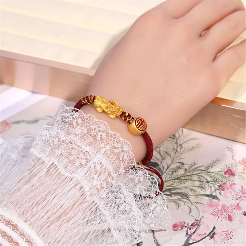 Fashionable Braided Hand Rope Bracelet with Dragon Charm for Men and Women Gifts for New Year and Anniversary