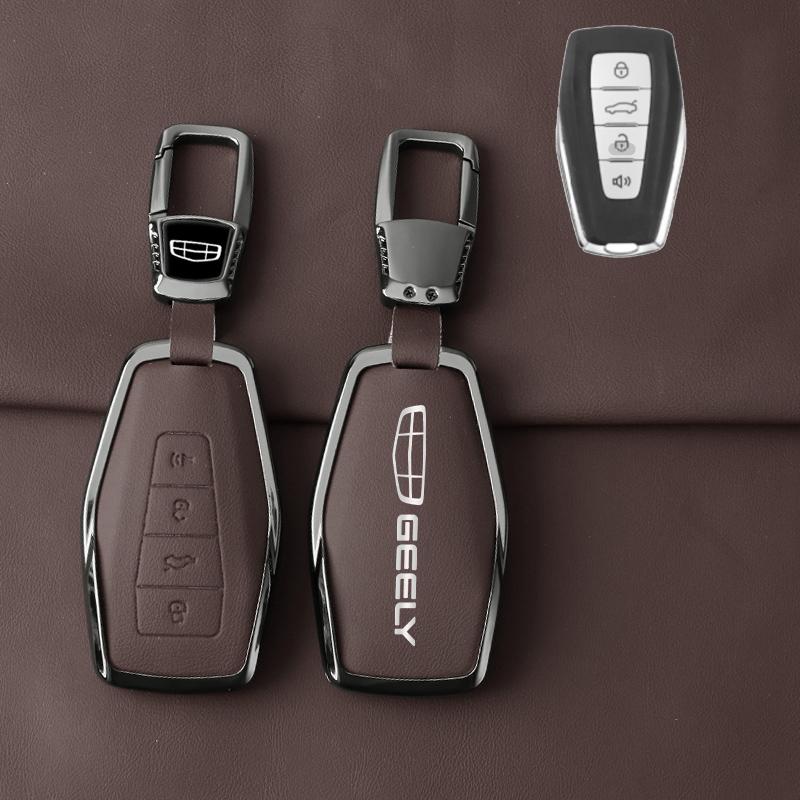 Car Key Case For Geely Cool X6 Emgrand Global Eagle Gx7 Car Remote Key Fob Zinc Alloy Leather Case Cover