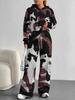 Outdoor Camouflage Style European and American Autumn/winter Casual Long-sleeve Set, Women's Hooded Sweatshirt and Long Pants Two-piece Set