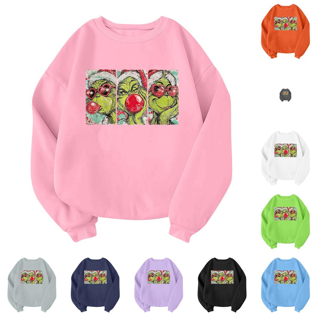 Children's Fashionable Lightweight Long-sleeved Round Neck Pullover With Pockets Printed Pullover