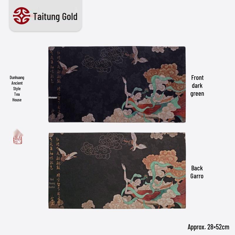 Taiwan Longjin Double-Sided Tea Tray and Zen Table Runner - Waterproof One-Person Cloth for Tea Ceremony