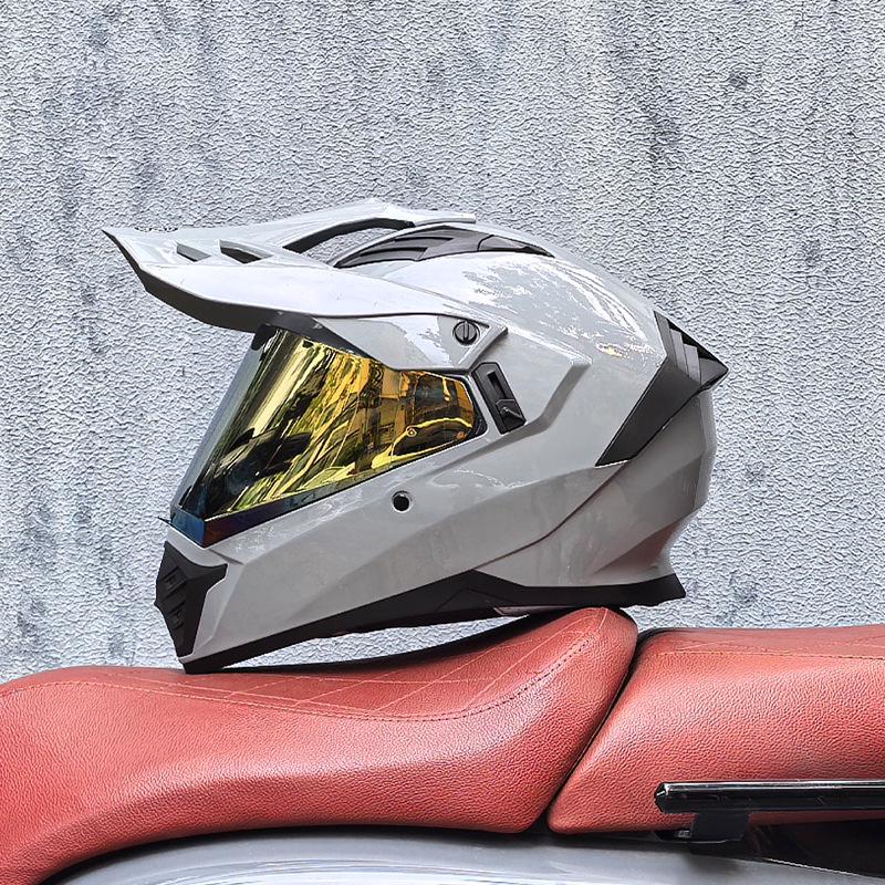 Unisex Motorcycle Rally Helmet with Single Visor for Road and Off-Road Long Distance Travel
