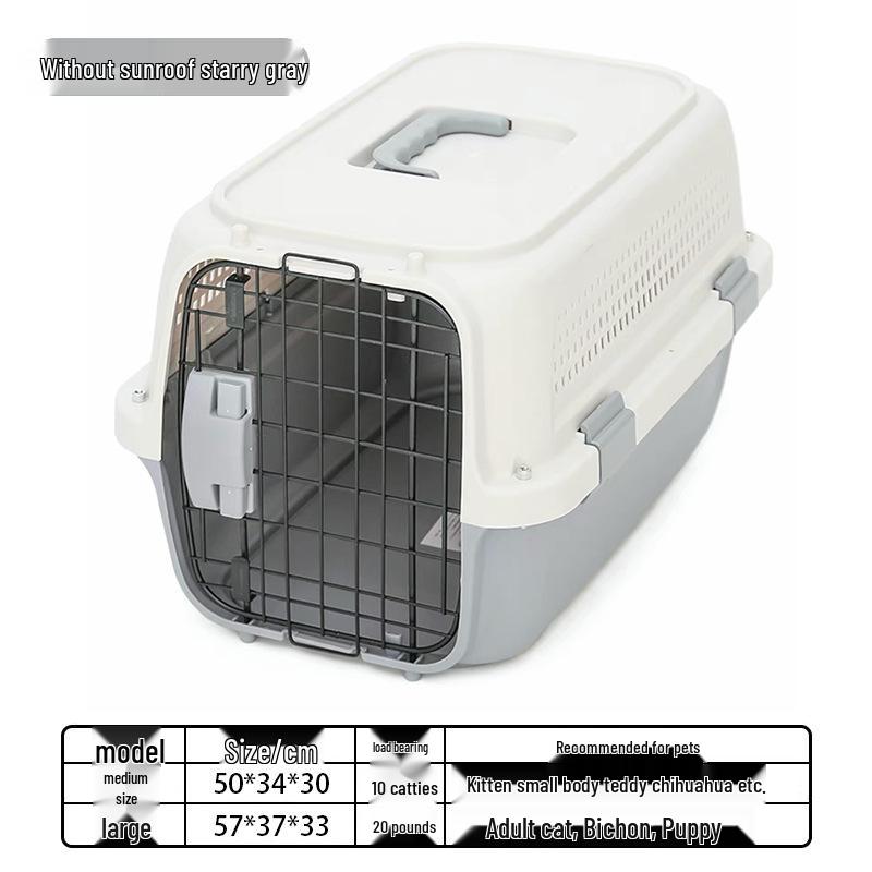 

Skylight Pet Airline Carrier: Portable Outdoor Cat and Dog Transport Crate M 50x34x30