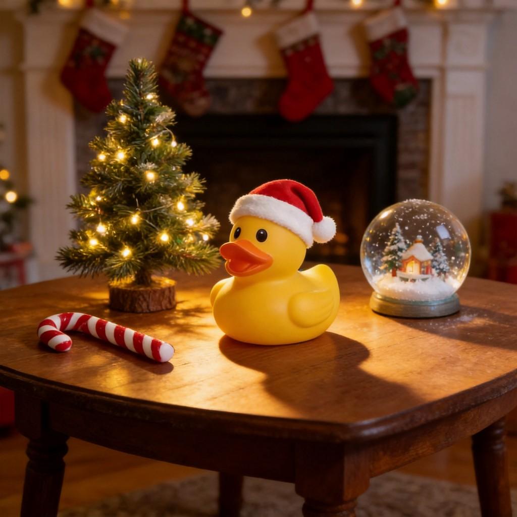 Christmas Kids Bath Toys Set With Squeaky Rubber Ducks For Holiday Play