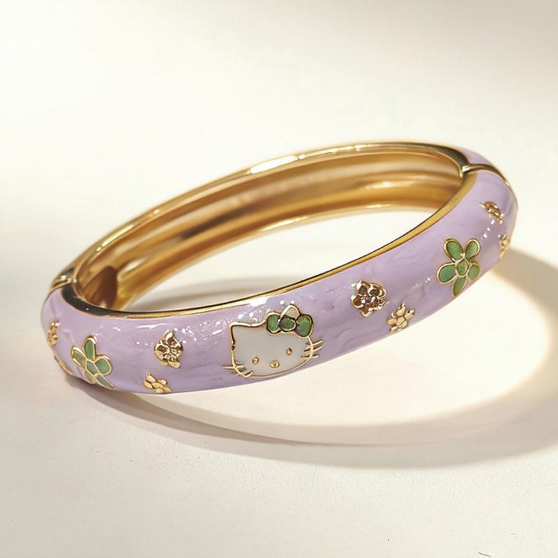 Enamel Cloisonne Bracelet Hand Bangle Cute Cartoon Hello Kitty Bangle Vintage Classic Women S Hand Bracelet A7
