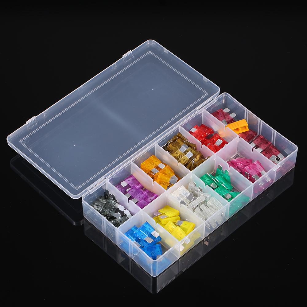 

140PCS 2A 40A Automotive Standard Medium Auto Holder Car ATO Plug in Blade Fuse Assortment Boat Motorcycle Truck