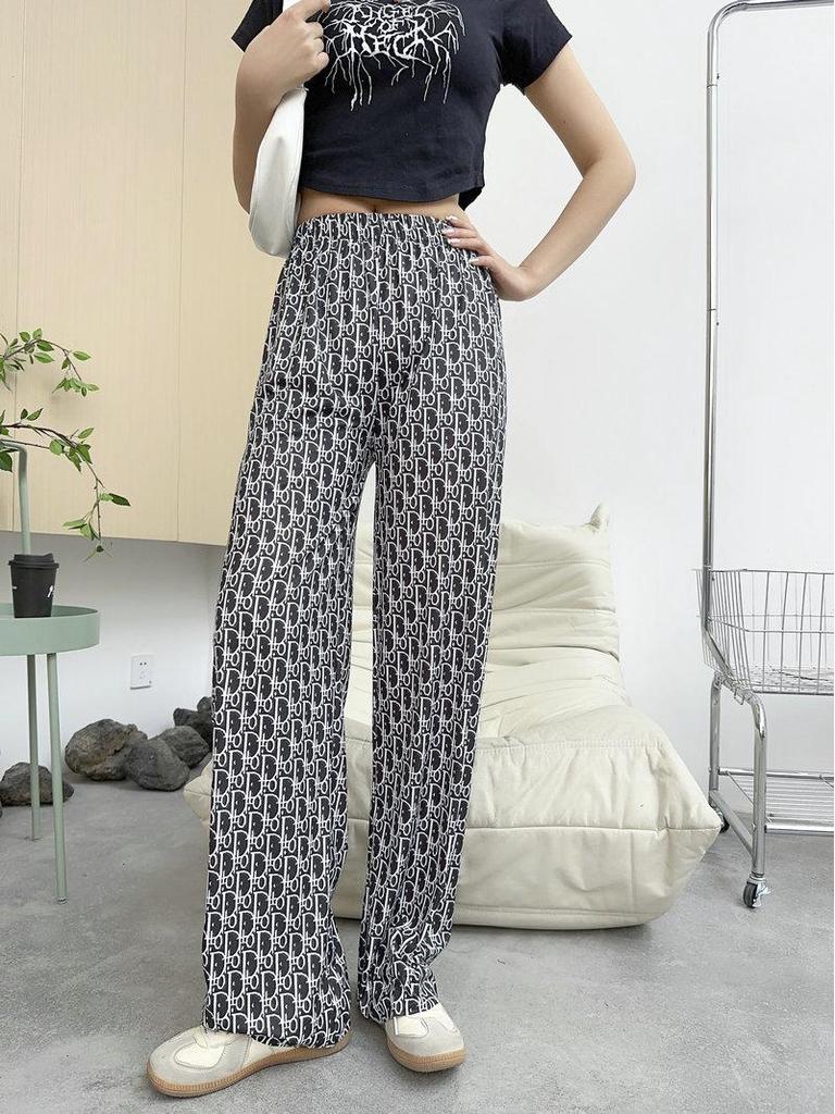 2023 Women's Plus Size Summer Rayon Nine-Point Casual Wide-Leg Pants