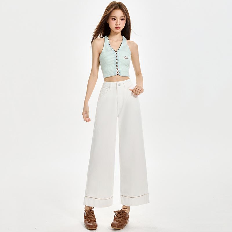 Women s Tencel Lyocell High Waist Wide Leg Jeans - Spring/Summer 2026 Collection M белый