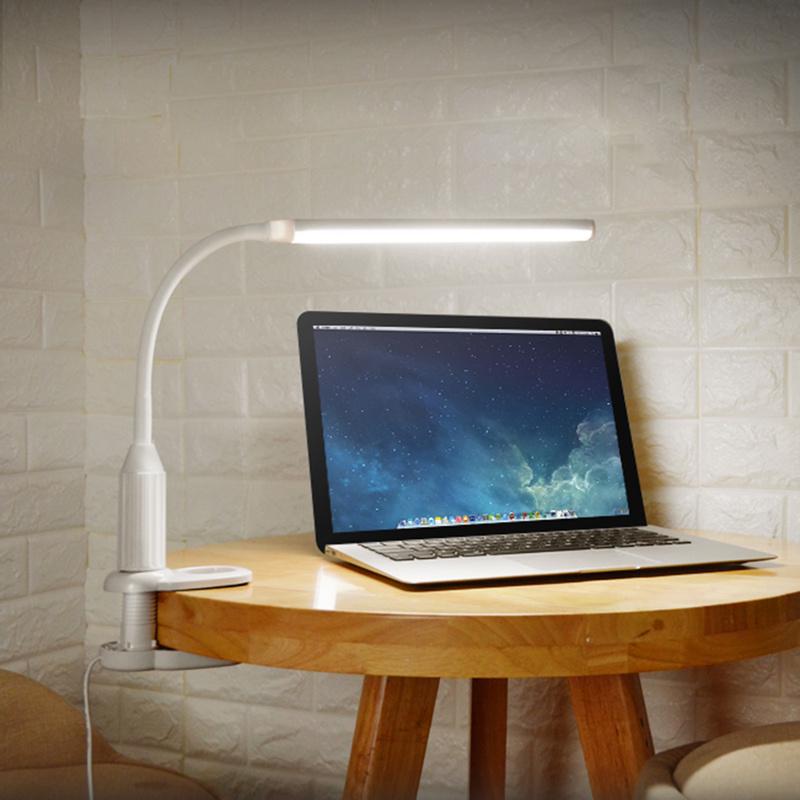 5W 24 LEDs Eye Protect Clamp Clip Light Table Lamp Stepless Dimmable Bendable LED Desk Lamp