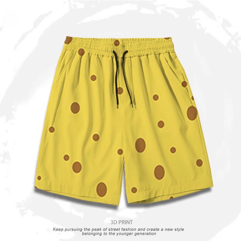 Men's Quick-Dry Casual Beach Shorts - Loose Fit, Ice Silk Swimming Trunks, Five-Point Length.