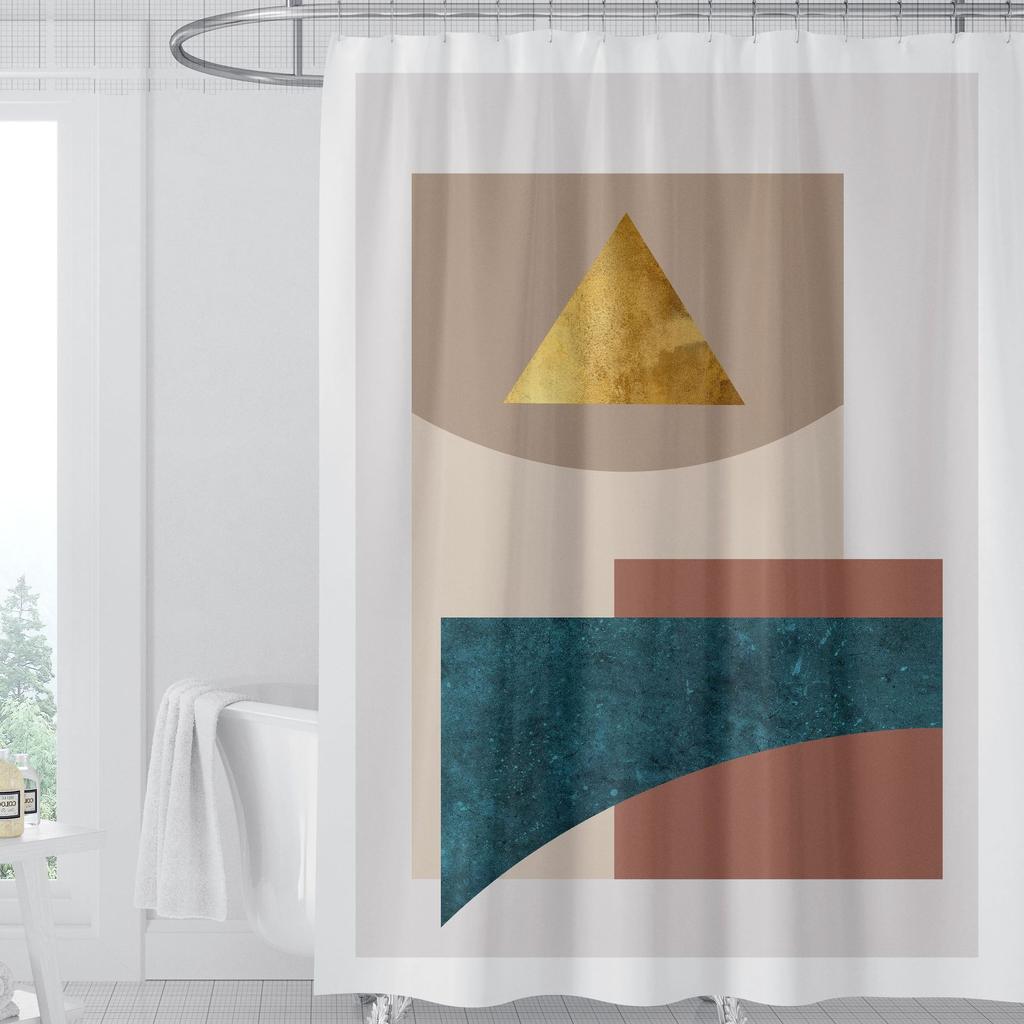 JINRUN Badezimmer verdickter wasserdichter Vorhang, schimmelfester Duschvorhang, Duschtrennwand-Vorhang, Duschvorhang, Badezimmer-Vorhang, kostenlose Perforation