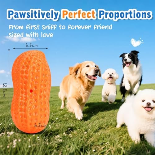 ElevaPulse 4-Pack Peanut Dog Toys, Indestructible Chew Toys for Dental Care & Mental Stimulation, Interactive Fun for Small Medium Large Dogs
