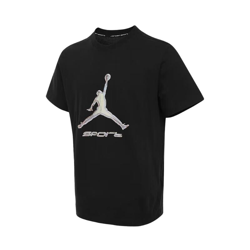 Jordan Sports Lifestyle Series Breathable Quick-Dry Letter Comfortable Short Sleeve T-Shirt Men Tops Black HQ7985-010