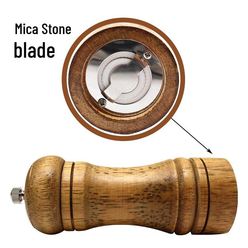 Oak Pepper Grinder - Manual Spice Grinder for Pepper, Star Anise, Coarse Salt, Cumin with Ceramic Core