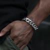 Trendige Cuban Link Kette & Armband aus Edelstahl mit glattem Verschluss