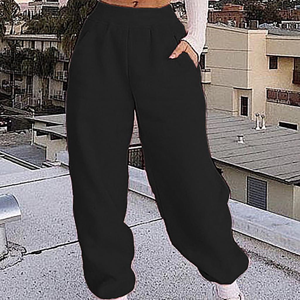 Women's Home Casual Sports Hundred With Sweat Pants Padded Drawstring Pants