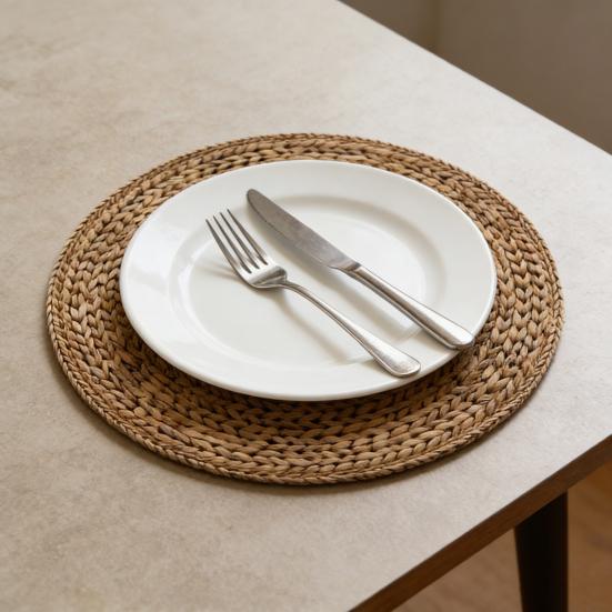Placemat Thickened Circular Design Bohemian Style Placemat Heat Insulation Oil-Proof Table Mat Reinforced Seam Placemat Dining Decor