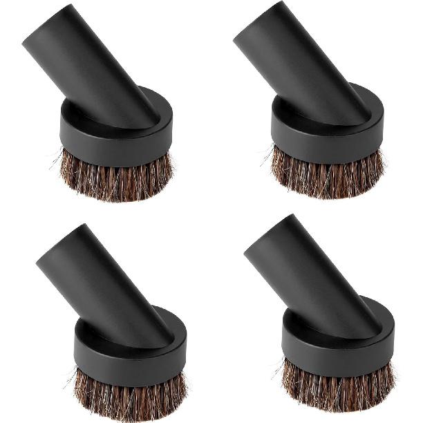 Lamoutor 4Pcs Soft Bristle Vacuum Brush Round Brush Vacuum Attachment Universal Vacuum Dust Brush for Most Vacuum Cleaners Accessories
